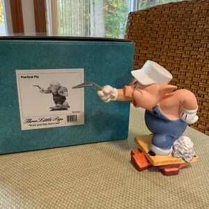WDCC Practical Pig - Three Little Pigs - “Work and play don’t mix”
